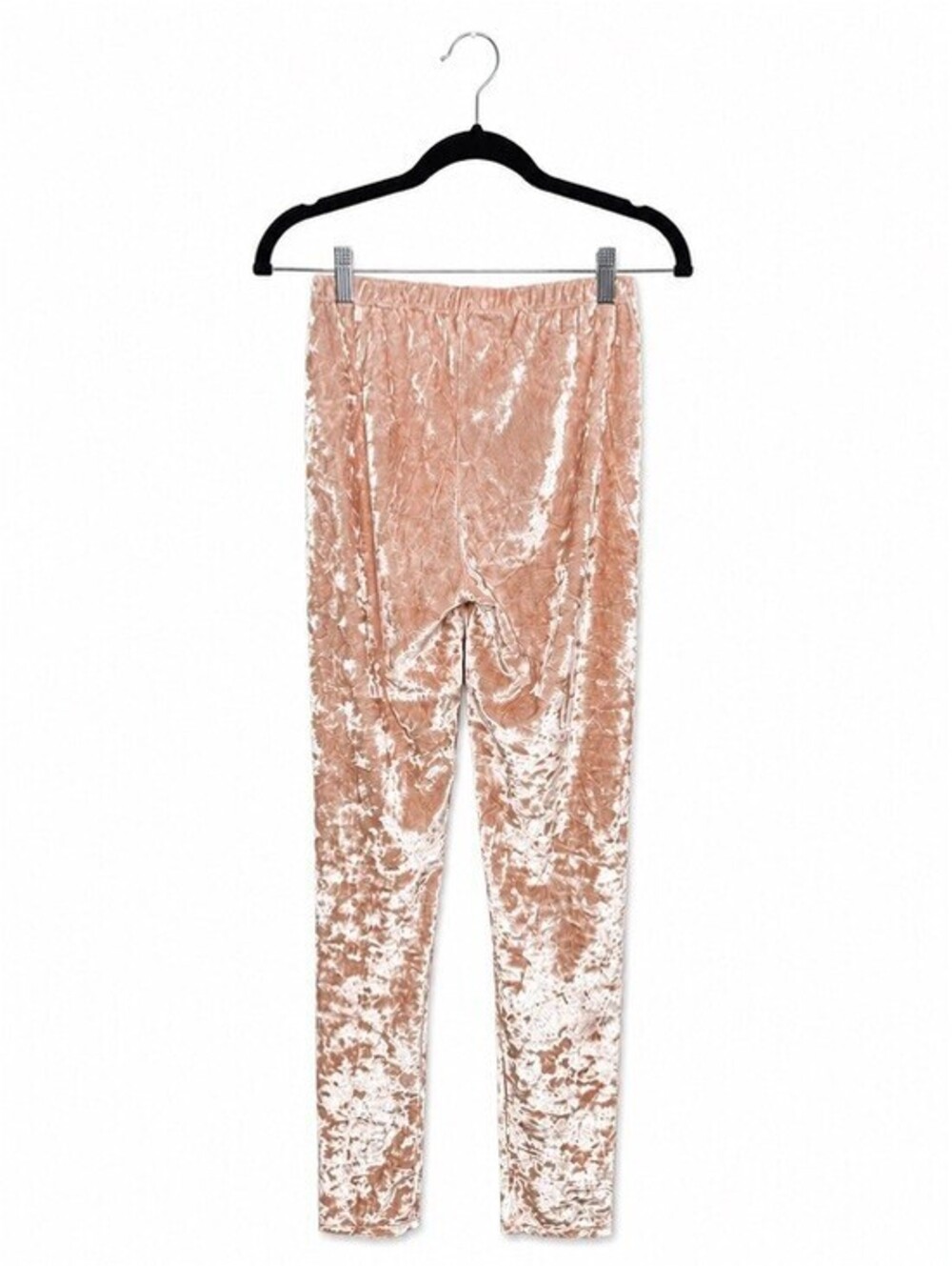 VENUS Crushed Velvet Leggings Blush Pink Rhinestone Side Stripe XS - Picture 6 of 6